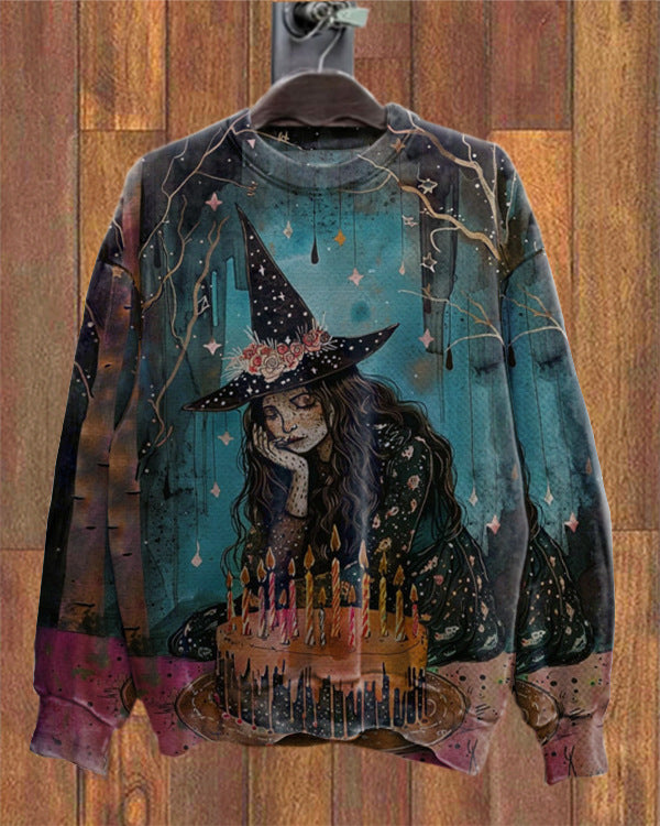 Art graffiti skeleton Halloween round neck loose hoodie