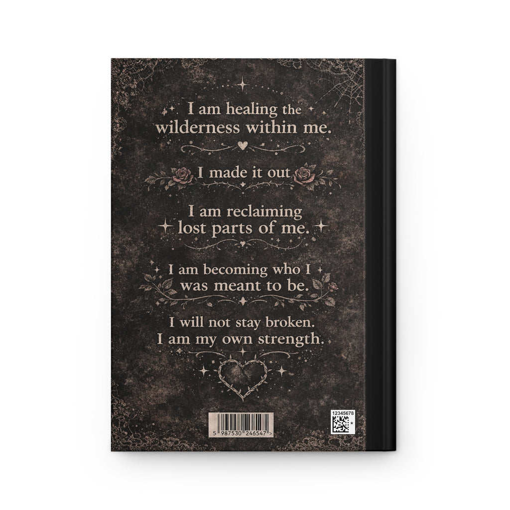 Widow Lace Healing My Wilderness Hardcover Journal — Floral Skull Gratitude