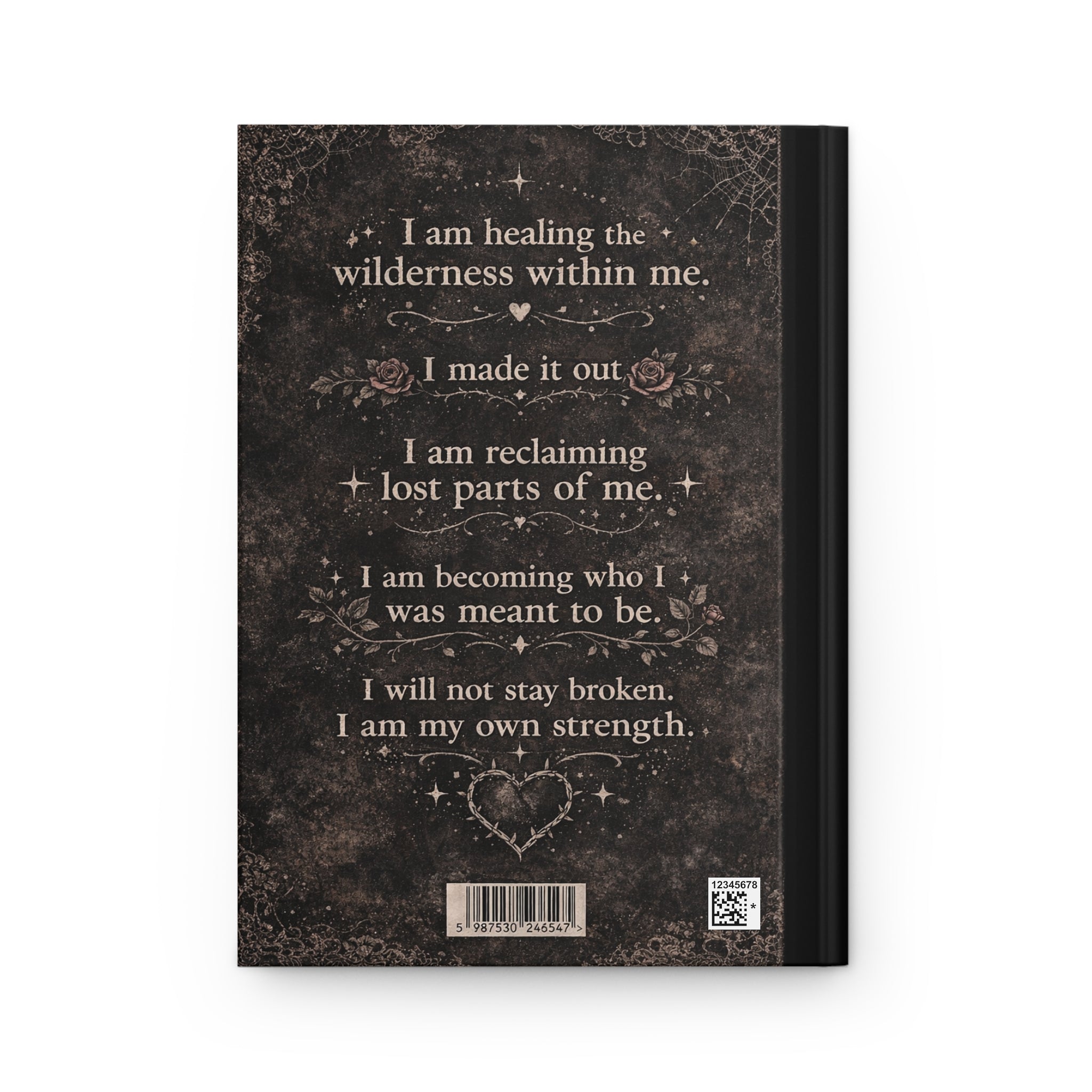 Widow Lace Healing My Wilderness Hardcover Journal — Floral Skull Gratitude