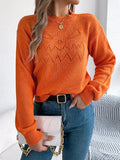 Solid color hollow lantern long sleeved pullover sweater Halloween
