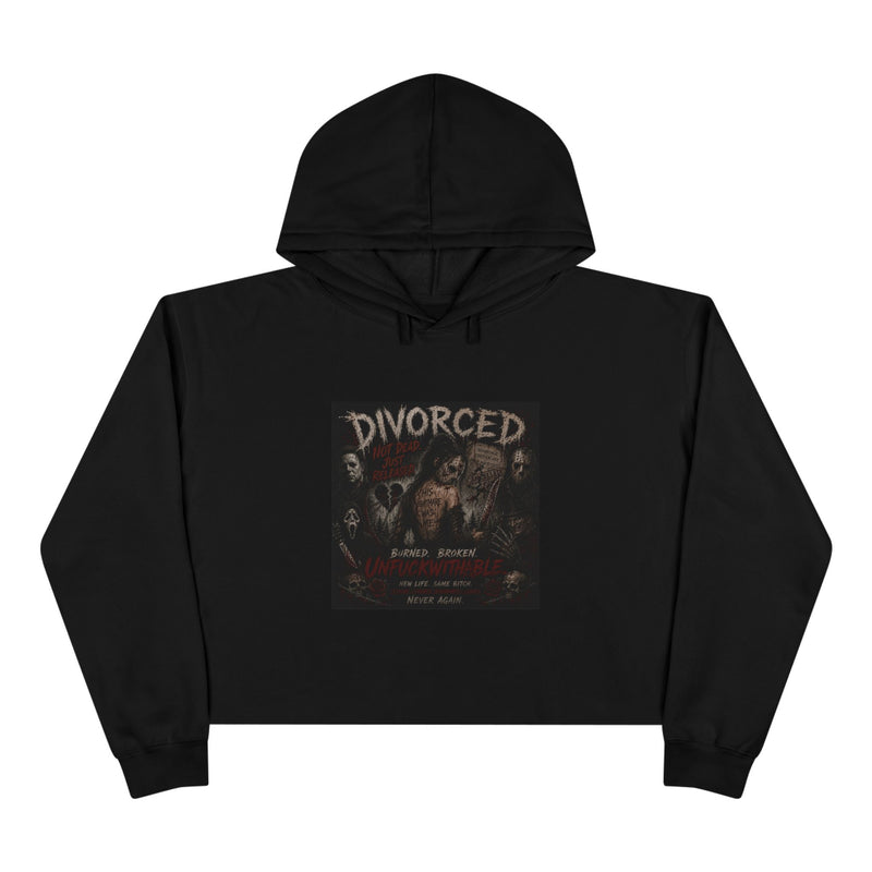 Divorced Movie Poster Crop Hoodie — Retro Horror Graphic Crop Top