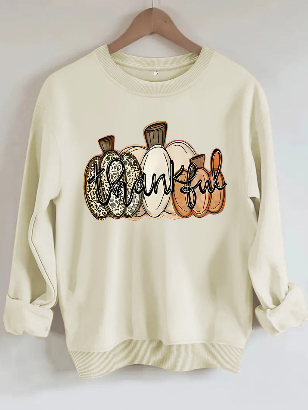 Pumpkin and letter Halloween long sleeved hoodie for women