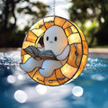 Halloween Decoration Ghost Reading Light Catcher Hanging Ornament Craft Pendant