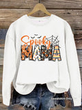 Halloween horror element printed loose hoodie