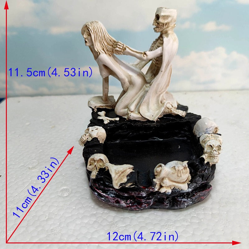 Halloween beauty skeleton goat Ashtray resin handicraft home decoration