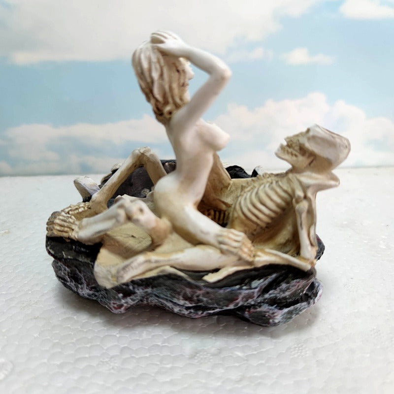 Halloween beauty skeleton goat Ashtray resin handicraft home decoration