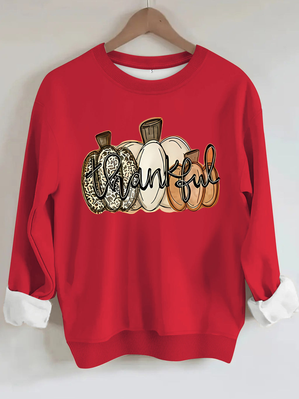 Pumpkin and letter Halloween long sleeved hoodie for women