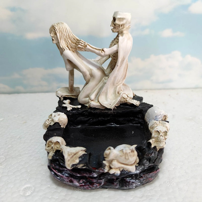 Halloween beauty skeleton goat Ashtray resin handicraft home decoration