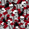 Bones and Roses Halloween Cotton Fabric