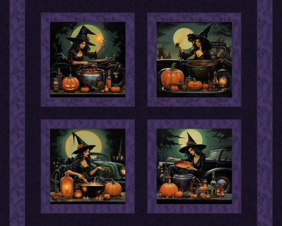 Witches Brew Pillow Panel Cotton Fabric